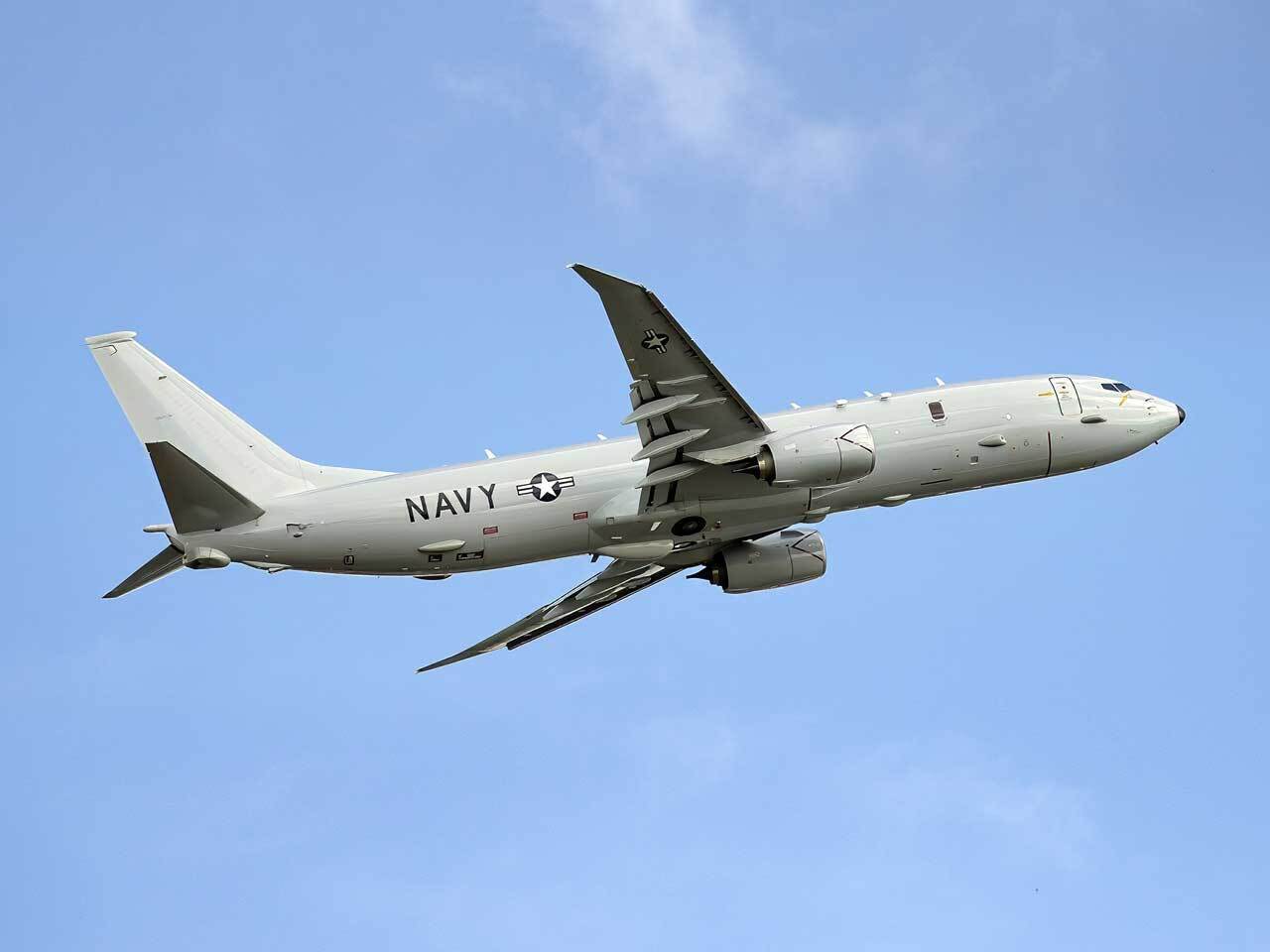 US Navy P-8 in flight